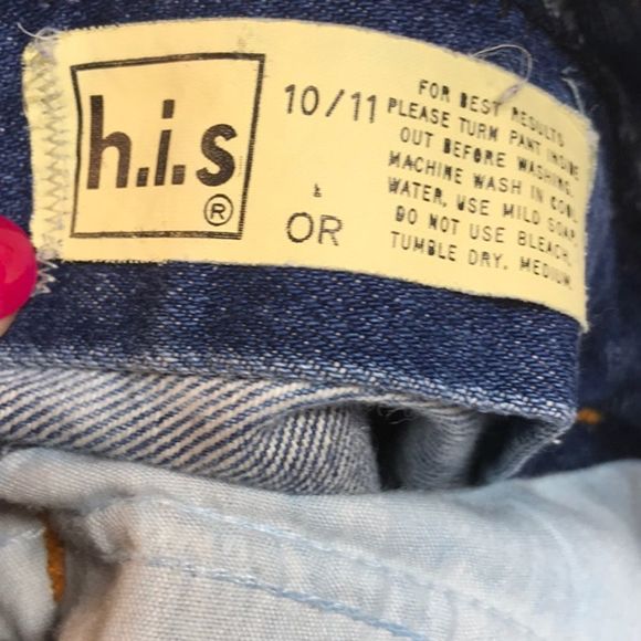 Vintage Denim Shorts Hand bleached Short 1990’s - Picture 6 of 8